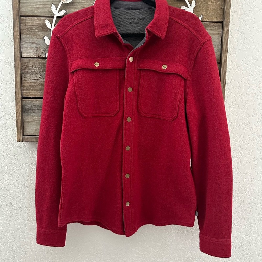 Toad&Co Kennicott Shacket Men's Red Wool Snap front‎ Jacket size M